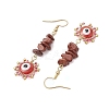 Evil Eye Natural & Synthetic Mixed Gemstone Chip & Seed Beads Dangle Earrings EJEW-MZ00166-5