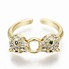 Brass Micro Pave Clear Cubic Zirconia Cuff Rings X-RJEW-S044-076-NF-3