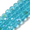 Electroplate Transparent Glass Beads Strands EGLA-A035-T8mm-L08-1