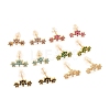 Brass Micro Pave Cubic Zirconia Stud Earrings EJEW-F273-15-G-1