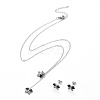 Butterfly 304 Stainless Steel Enamel Jewelry Sets SJEW-H302-06-2