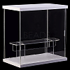 2-Tier Transparent Acrylic Minifigures Display Case ODIS-WH0043-68A-7