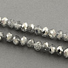 Half Plated Faceted Rondelle Glass Bead Strands X-EGLA-S095-2mm-03-2