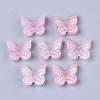 Transparent Spray Painted Glass Charms GLAA-T016-21D-2