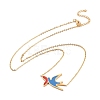 Colorful Enamel Swallow and Fish Pendant Necklace NJEW-G019-01-4