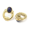Real 18K Gold Plated 304 Stainless Steel Oval Stud Earrings EJEW-Z042-03B-1