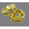 Brass Rhinestone Spacer Beads X-RB-A014-Z7mm-01G-1