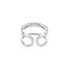 304 Stainless Steel Double Line Open Cuff Ring for Women RJEW-S405-189P-2