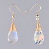 AB Color Half Electroplated Glass Dangle Earrings EJEW-JE03565-2