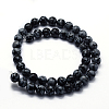 Natural Snowflake Obsidian Beads Strands G-I199-36-10mm-2