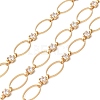 Handmade Brass Pave Clear Cubic Zirconia Oval Link Chains CHC-G027-02G-1