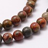 Natural Polychrome Jasper/Picasso Stone/Picasso Jasper Bead Strands G-G735-14-8mm-3