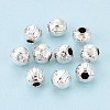 Textured 925 Sterling Silver Beads STER-T008-49S-1