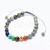 Natural Labradorite Braided Bead Bracelets BJEW-F276-G11-1