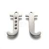 304 Stainless Steel Letter Pendant Rhinestone Settings STAS-Y006-61P-J-2