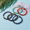 Round Natural Gemstone Beads Stretch Bracelets BJEW-JB05873-5