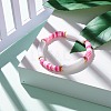 Curved Tube Acrylic Beads Stretch Bracelet for Teen Girl Women BJEW-JB06942-2