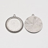 Flat Round Tibetan Style Pendant Cabochon Settings TIBE-C067-01AS-NR-5