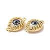 Evil Eye Resin Brass Connector Charms RESI-E026-01G-M-4