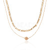 Brass Double Layer Necklaces NJEW-TAC0020-2