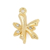 Brass Crystal Rhinestone Letter Links Connector Charms KK-S395-06G-K-1