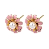 Brass Enamel Stud Earrings KK-CBA8324-27G-01-4