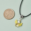 Glass Seed Beads & Glass Pearl Angel Pendant Necklaces NJEW-MZ00056-02-3