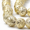 Electroplated Natural Lava Rock Beads Strands G-T098-01C-13-3