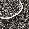 Dark Gray 11/0 Grade A Electroplated Glass Seed Beads X-SEED-Q008-F576-2