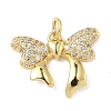 Brass Micro Pave Cubic Zirconia Pendants ZIRC-I356-05G-01-1