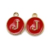 Golden Plated Alloy Enamel Charms X-ENAM-S118-03J-1