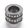 Brass Micro Pave Cubic Zirconia European Beads ZIRC-F062-11-2