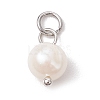 Natural Cultured Freshwater Pearl Two Sides Polished Charms PALLOY-JF04036-03-3