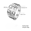 Flower Pattern Hollow Out 304 Stainless Steel Finger Rings FS-WGDCC5F-02-2
