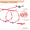 12Pcs 9 Style Glass Evil Eye Braided Bead Bracelets Set BJEW-FI0001-24-4