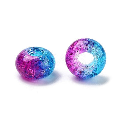 Two Tone Transparent Crackle Acrylic European Beads TACR-P009-B01-07-1