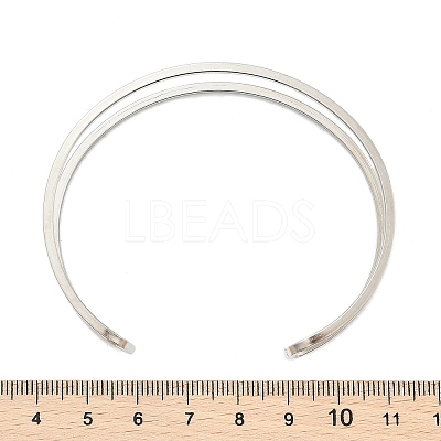 Non-Tarnish 304 Stainless Steel Hollow Open Cuff Bangles for Women BJEW-S155-04P-1