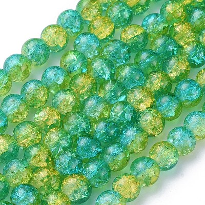 Crackle Glass Beads Strands X-CCG-Q002-8mm-07-1