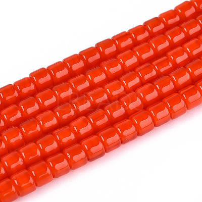 Opaque Solid Color Glass Beads Strands GLAA-N065-4x4mm-C04-1