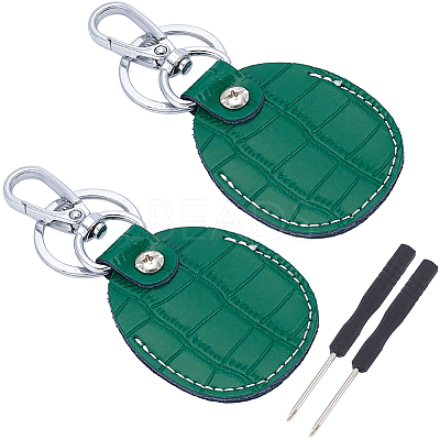 2 Sets Cowhide Pendant Keychains KEYC-CL0001-48-1