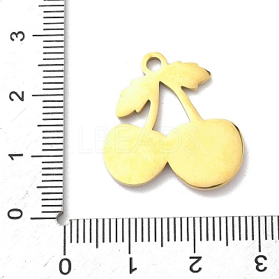 304 Stainless Steel Fruit Enamel Pendants STAS-G362-04G-12-1