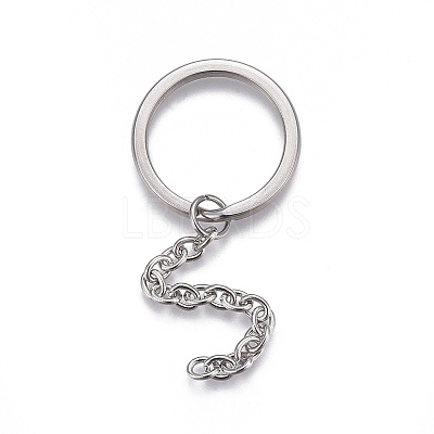 Tarnish Resistant 304 Stainless Steel Split Key Ring Clasps LS-STAS-L226-009B-1