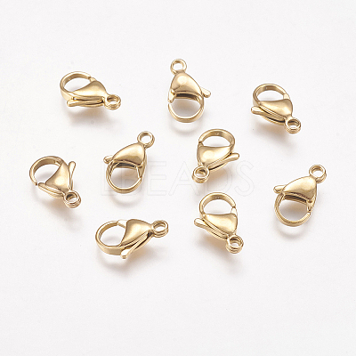 Ion Plating(IP) 304 Stainless Steel Lobster Claw Clasps LS-STAS-P185-15-G-1