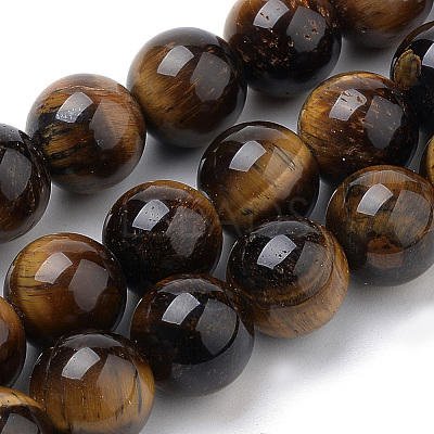 Natural Tiger Eye Beads Strands X-G-S259-21-4mm-1