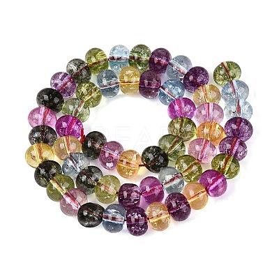 Crackle Transparent Glass Beads Strands GLAA-N074-02B-02-1
