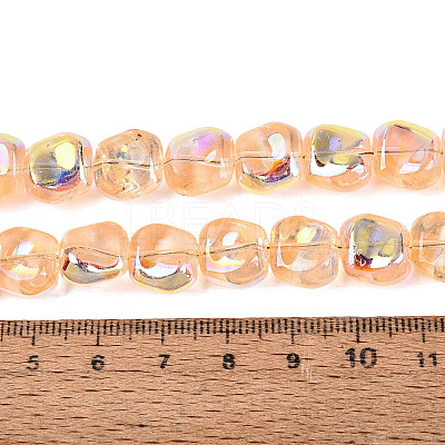 Electroplate Transparent Glass Beads Strands EGLA-N057-02A-04-1
