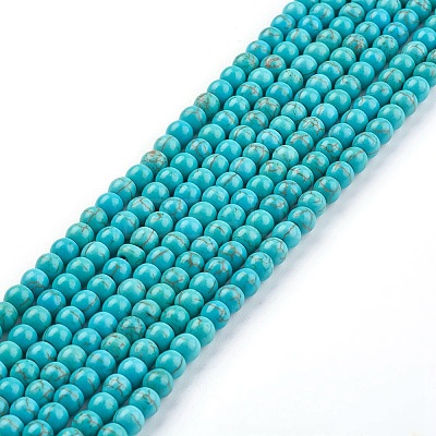 Synthetic Turquoise Beads Strands G-E456-45A-4mm-1