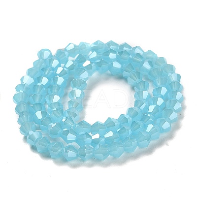 Imitation Jade Electroplate Glass Beads Strands EGLA-F029-J4mm-A03-1