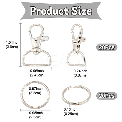 20Pcs Alloy Swivel Clasps FIND-YW0007-78-1