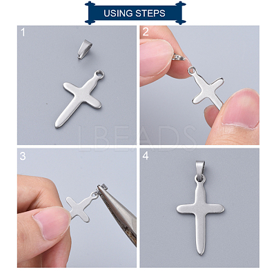 Tarnish Resistant 201 Stainless Steel Snap on Bails for Pendant Making X-STAS-K146-067-3x7mm-1